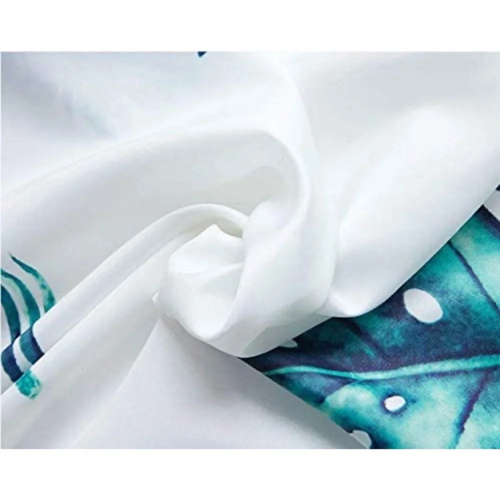 Fabric Shower Curtain Vivid Sea Turtle Teal Back Watercolor Curtain 72” x 72”